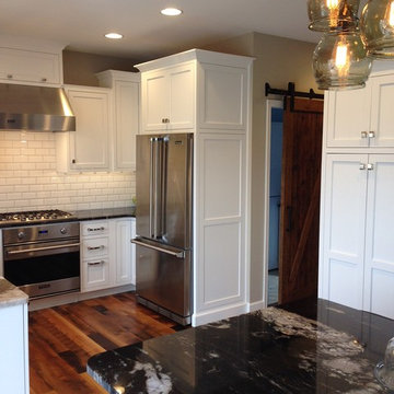 Mechanicsburg Transitional kitchen remodel, white paint with rustic floor