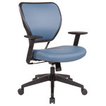 Office Star Products - Antimicrobial Task Chair With Adjustable Arms and Nylon Base, Dillion Blue - Sometimes simple is better and the 5500 basic design is an excellent example of simplicity at its best. It has an open grid back that conforms to your back for passive ergonomic support. Also features 2-to-1 synchro tilt, pneumatic seat height adjustment and angled adjustable arms. GreenGuard Indoor Air Quality Certified.