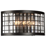 CWI Lighting - Meghna 3 Light Wall Sconce With Brown Finish - Combining two style sensibilities, the Meghna 3 Light Wall Sconce is able to provide warmth even in the starkness of its design. Caged underneath a curved metalwork panel in brown finish are clear crystal prisms that cast a soft glow. Within are three candelabra-based bulbs that emit light. This is the industrial-chic wall light you need to illuminate an old space you reconverted. Feel confident with your purchase and rest assured. This fixture comes with a one year warranty against manufacturers defects to give you peace of mind that your product will be in perfect condition.