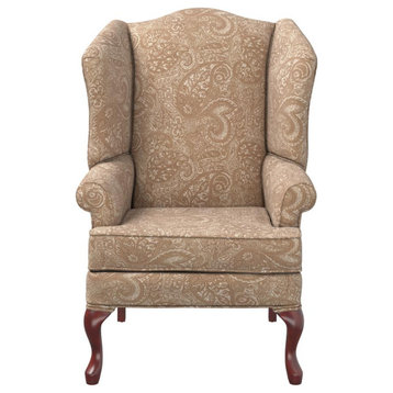 Paisley Cream Wingback Chair