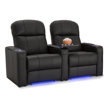 seatcraft sienna home theater seating black genuine bonded leather