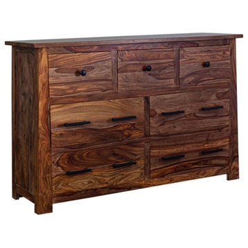 Porter Designs Kalispell Solid Sheesham Wood 7 Drawer Dresser - Harvest