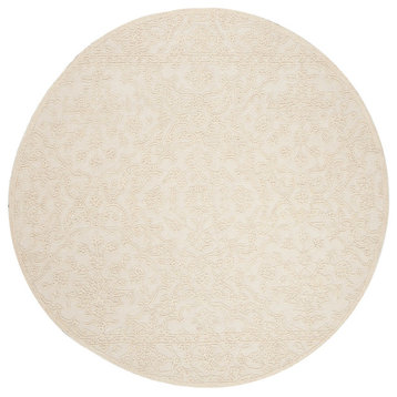 Safavieh Trace Collection TRC102 Rug, Ivory, 6' Round