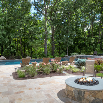 Simple, Luxurious Swimming Pool And Fire Pit