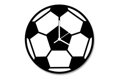 Football Pattern, Geometric Mordern, Two Layer Clock