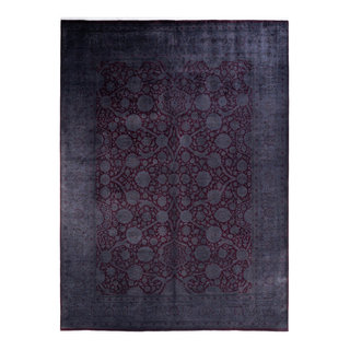 Lavish Modern Black Floral Wool Area Rug 5'x8' + Reviews