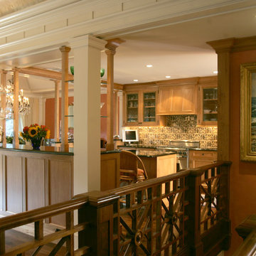 Inviting Kitchen Overlooks Living and Dining