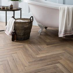 Andira Rural Oak Wood Effect Parquet Porcelain Tile - Flooring