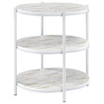 OSP Home Furnishings - Renton 3-Tier Oval Table With White Mosaic Shelves and White Frame - Elevate any room with the Renton 3-Tier Oval Table. The 3-shelf design is ideal for holding a lamp, displaying your treasures and favorite books. Place a pair next to a sofa to make a beautiful statement or complete the perfect guestroom with a side table that is both elegant and durable. Easy assembly makes this accent table the easy choice.