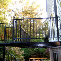 r040 Custom Iron Railings and Cantelivered Deck - Home Fencing And Gates