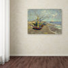 Vincent van Gogh 'Fishing Boats on the Beach' Canvas Art, 19x14