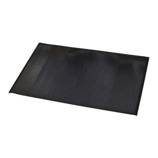 Evideco Black 31.5 in. L x 20 in. W Bamboo Rug Bath Mat Anti Slippery