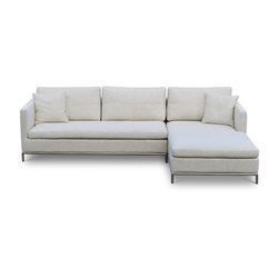 Istanbul Sectional- Cream Tweed Fabric - Sectional Sofas