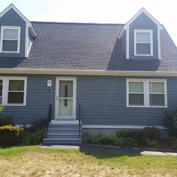 James Hardie Siding in Boothbay Blue with GAF Timberline HD Shingles