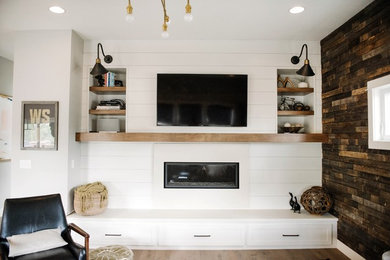 Living room - cottage living room idea in Denver
