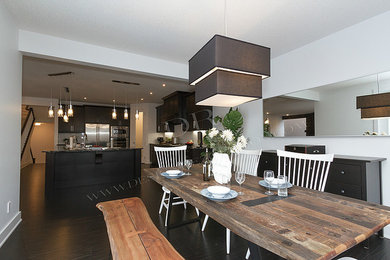 Inspiration for a modern dining room remodel in Edmonton