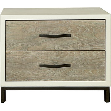 The Spencer Bedroom Nightstand - Gray, Parchment