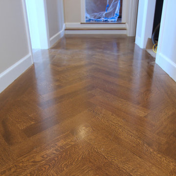 Dark Stained herringbone pattern Floors