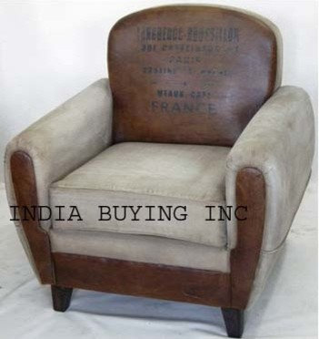 Industrial leather and canvas furniture from India buying inc