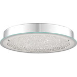Quoizel - Quoizel Platinum by Quoizel Blaze LED Flush Mount PCBZ1620C - LED Flush Mount from Platinum by Quoizel Blaze collection in Polished Chrome finish.. No bulbs included. A simple yet stunning flush mount, the Blaze series is modern and sleek. The shimmering crystals ���float�� on a disk on glass that is frosted on the perimeter to enhance the striking design. The Polished Chrome finish on the base and accents add the perfect finishing touch. No UL Availability at this time.