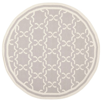 Safavieh Dhurries Collection DHU545 Rug, Gray/Ivory, 6' Round