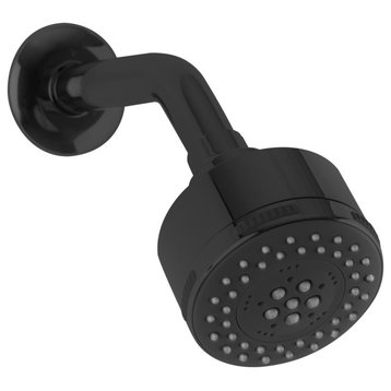Multi Function Shower Head with Angled Arm, Black