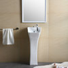 Vitreous China 12" Pedestal Bathroom Sink With Overflow
