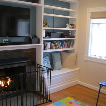 Custom Entertainment Center with seating and storage
