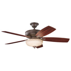 Traditional Ceiling Fans Kichler Monarch II Select Three Light Tannery Bronze Ceiling Fan