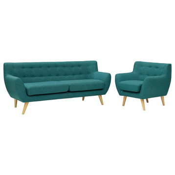Marcy Teal 2 Piece Living Room Set