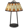 2-Light Table Lamp, Dark Bronze, Wedgewood Glass