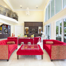 red sofa