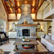 fireplace in den