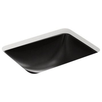 Kohler Caxton Rectangle Under-Mount Bathroom Sink w/ Overflow, Black