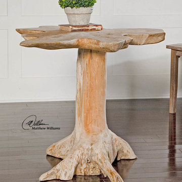 Quito Natural Solid Teak Wood Accent Table