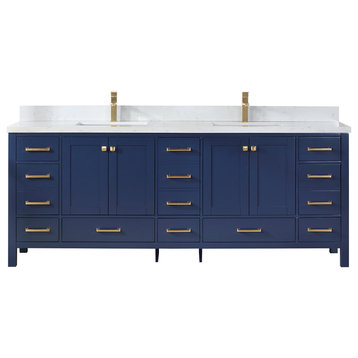 Shannon Bathroom Vanity Set in Royal Blue, 84 Inch, Without Mirror