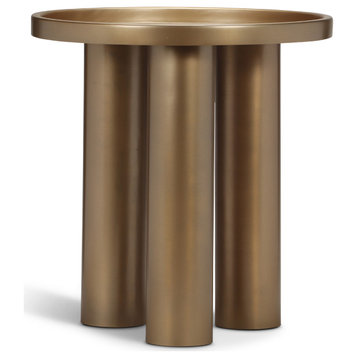 Eclat Sofia Industrial End Table Industrial Brass