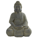 Nearly Natural - Buddha Statue, Indoor and Outdoor - Here's a beautiful, serene Buddha statue that will find a welcome home in your house, garden, or even your office. This is the real deal - nearly 20" high, and in the lotus pose we all know and love. The detail in this statue is amazing, and will bring a sense of peace to anywhere you place it. Makes an ideal gift as well.