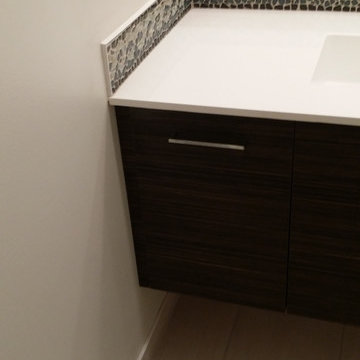 Modern Bathroom - Flat Specialty Melamine Doors with Horizontal Grain