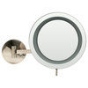 ALFI ABM9WLED-BN Brushed Nickel Wall Mount 9" 5x Magnifying Mirror With Light