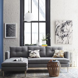West Elm - Jackson Sectional, Heathered Tweed, Lake - Sofas And Sectionals