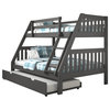 Twin/Full Mission Bunk Bed W/Twin Trundle