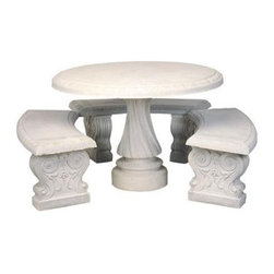 Athens Round Table Set - Patio Furniture And Outdoor Furniture