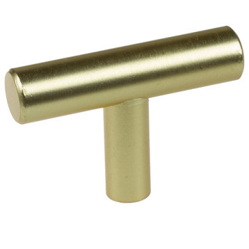 2" Solid Steel Bar Pull Knob, Set of 10, Satin Gold