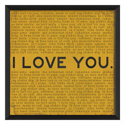 The Artwork Factory - I Love You Print, Yellow - Prints And Posters