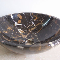 Black and Gold Marble Sink - Bathroom Sinks