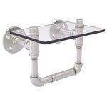 Allied Brass - Pipeline Toilet Tissue Holder with Glass Shelf, Satin Nickel - The Pipeline collection is the latest innovation for bathroom fittings from the Allied Brass Brand of products. This toilet tissue holder gives the industrial look of pipe fittings while blending aptly with both modern and traditional bathroom decor. Toilet Paper holder with glass shelf above the roll provides a handy space to hold just about anything. This accessory is powder coated with lifetime materials to provide a decorative and clean finish. No wonder, this toilet tissue holder gives continual service for years without any trouble. The choice of superior materials makes this item free from corrosion and rust. Toilet paper holder mounts firmly with color coordinating screws and comes with a limited lifetime warranty.