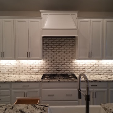 New kitchen granite and backsplash