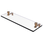 Allied Brass - Foxtrot 16" Glass Vanity Shelf with Beveled Edges, Brushed Bronze - Add space and organization to your bathroom with this simple, contemporary style glass shelf. Featuring tempered, beveled-edged glass and solid brass hardware this shelf is crafted for durability, strength and style. One of the many coordinating accessories in the Allied Brass Foxtrot Collection, this subtle glass shelf is the perfect complement to your bathroom decor.