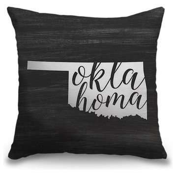 "Home State Typography - Oklahoma" Outdoor Pillow 16"x16"